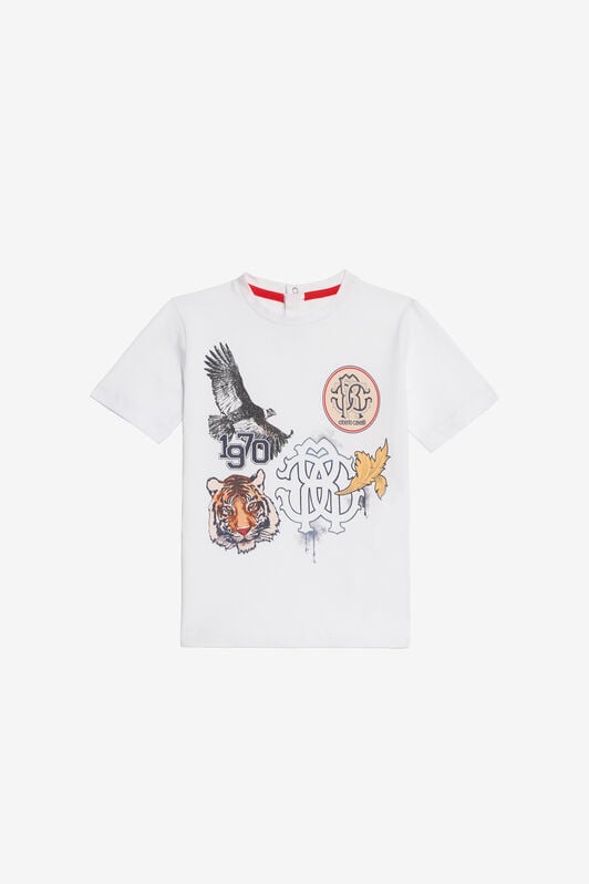 JU Weißes T-Shirt mit Grafischem Druck JU Weißes T-Shirt mit Grafischem Druck OPTICAL WHITE VJT613-JD001