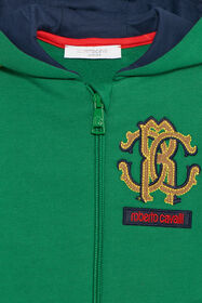JU Felpa con cappuccio in cotone GREEN VJT695-CF050