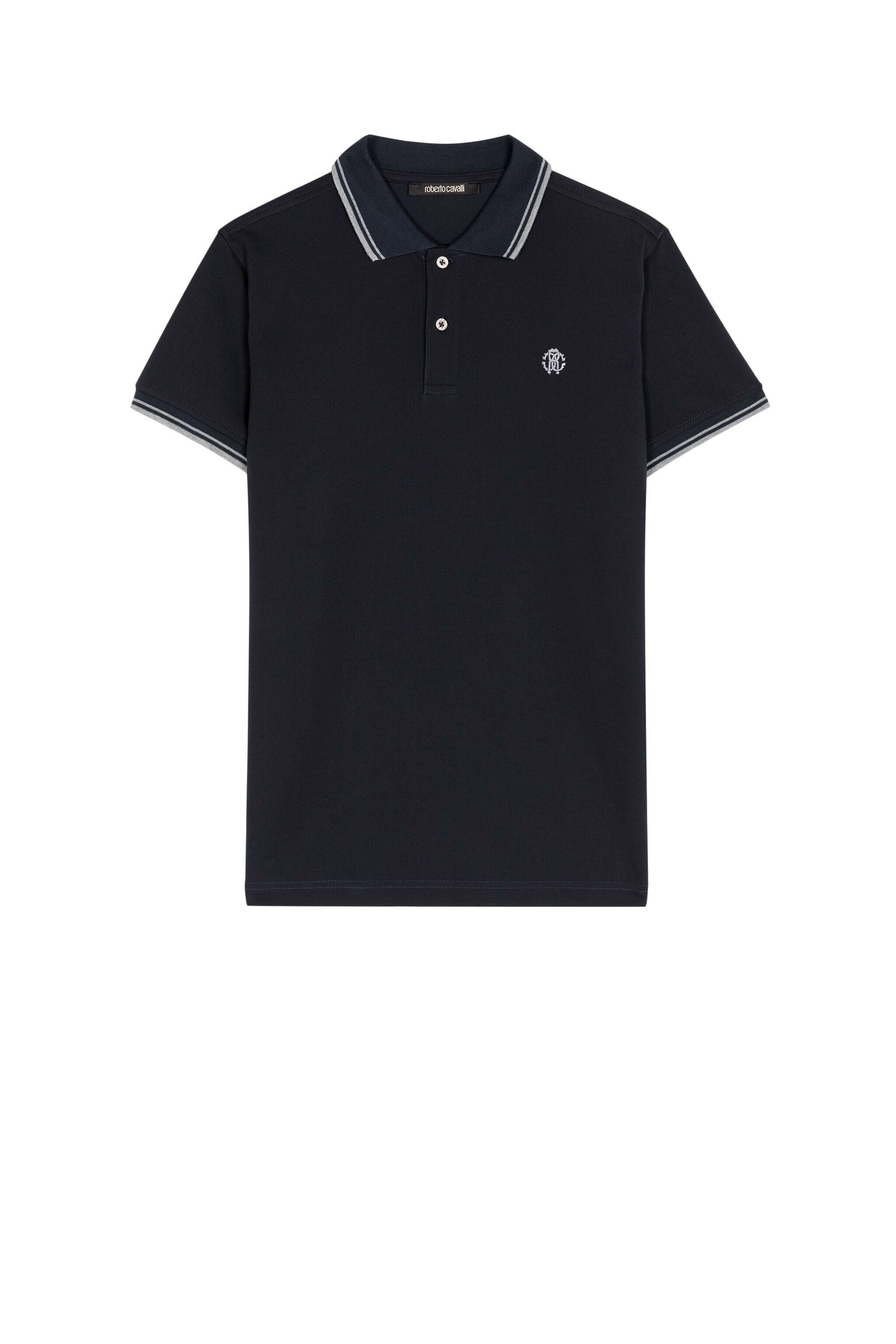 RC RC Monogram-Embroidered Polo Shirt RC RC Monogram-Embroidered Polo Shirt Azul oscuro KOT60A-KB017