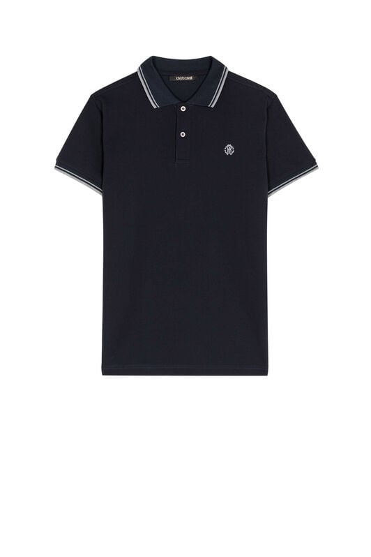 RC RC Monogram-Embroidered Polo Shirt RC RC Monogram-Embroidered Polo Shirt Azul oscuro KOT60A-KB017