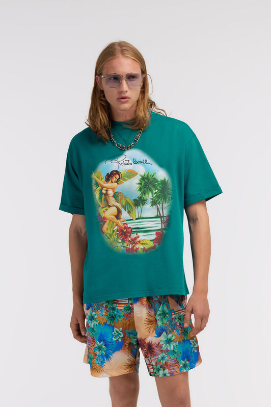 RC T-Shirt mit Hawaii-Print Hellblau SRT62B-JD060