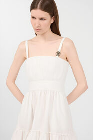 RC Dress With Metallic Mirror Snake Monogram White VKT106-CH033