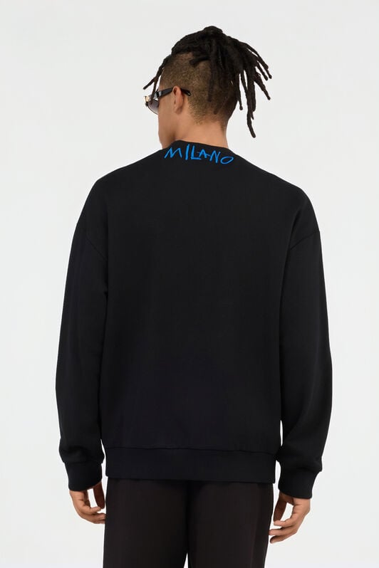 JC Black Sweatshirt With Graffiti Logo Embroidery JC Black Sweatshirt With Graffiti Logo Embroidery BLACK VFT086-VF130
