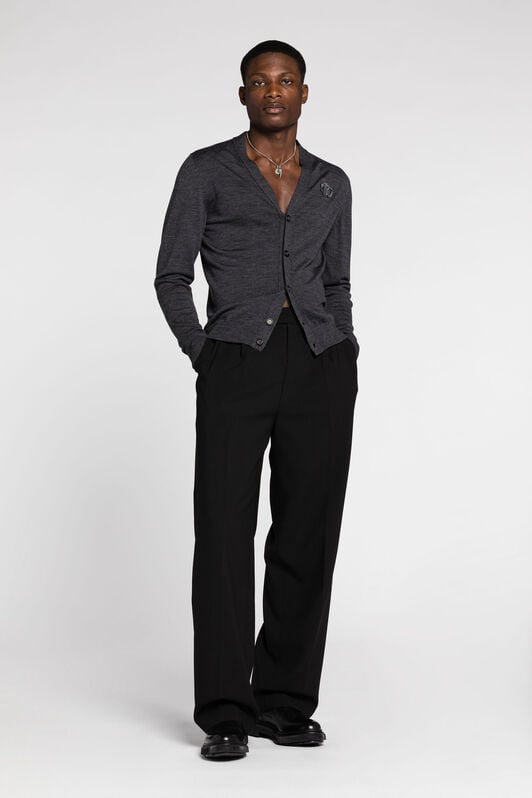RC Mirror Snake-Embroidered Wool Cardigan DARK GRAY RRM612-MQ001
