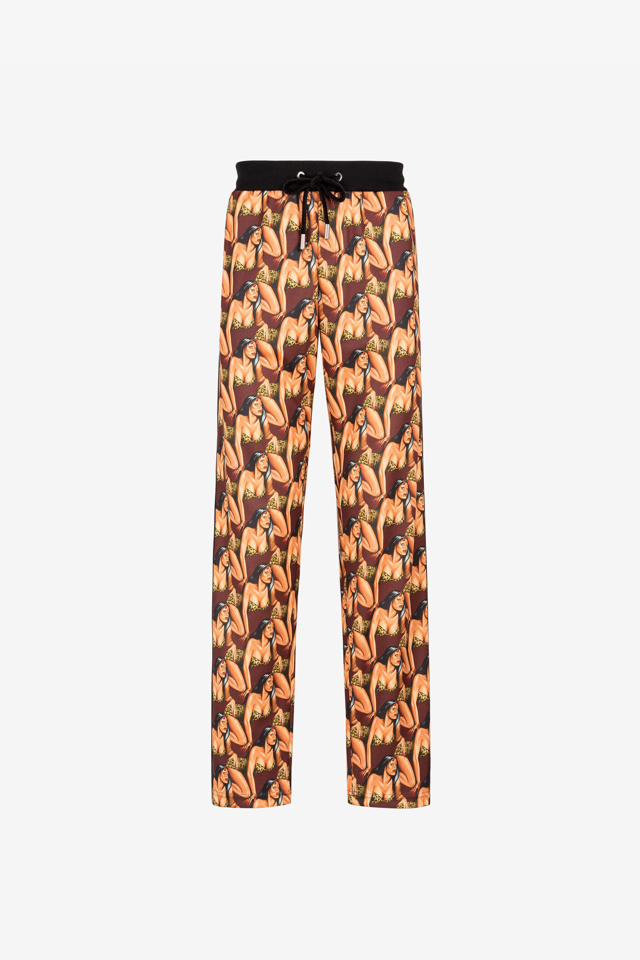 RC Pantalón de deporte con estampado gráfico Marrón RRT25G-2OH24