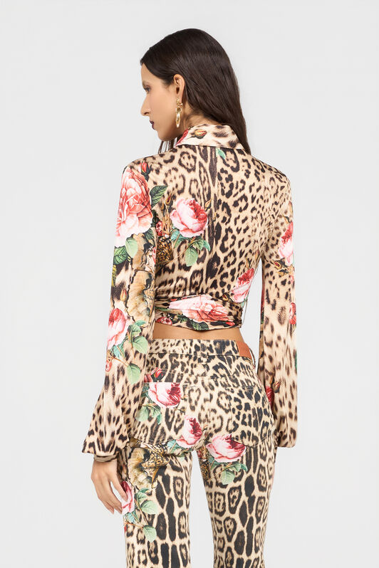 RC Top Mit Jaguar Roses-Print NATURAL XQT600-JRT24