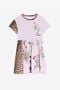 JU Patchwork-Print Cotton Dress JU Patchwork-Print Cotton Dress Purple RJT10L-JD001