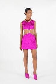 RC Mini-Robe avec Détail Cut-Out Fuchsia UWT101-SE045