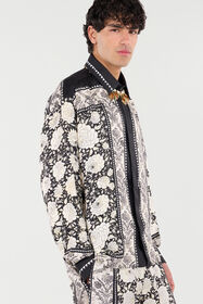 RC Silk Shirt With Floral Print Black/White VNT724-4QP97