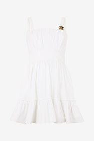 RC Dress With Metallic Mirror Snake Monogram White VKT106-CH033