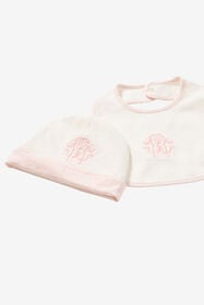 JU Set Berretto, Bavaglino E Tutina Monogram RC Rosa UJT829-JD001
