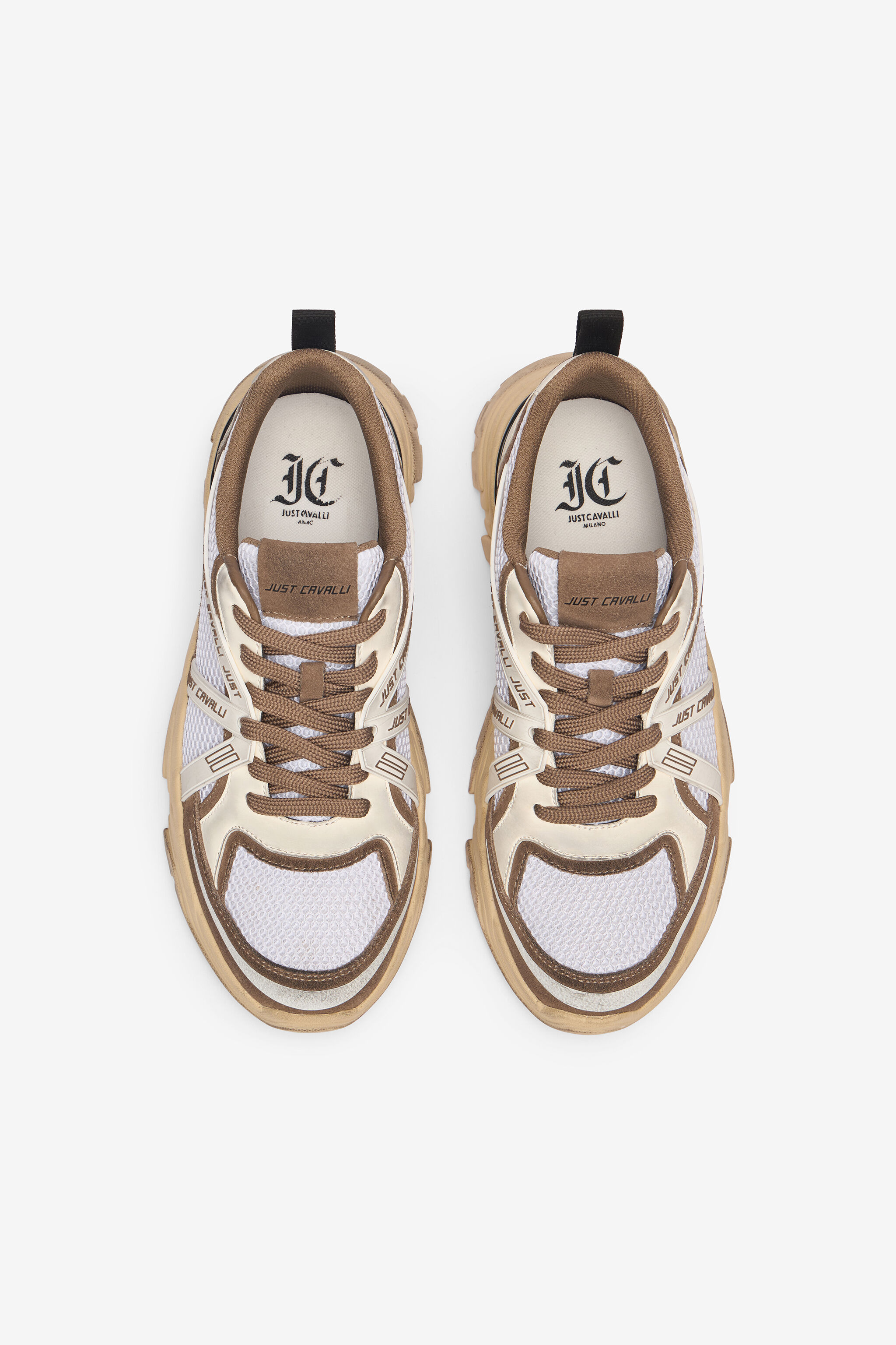 JC Sneakers With Branded Inserts White/Brown UFS018-UF293