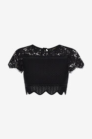 RC Black Lace Crop Top Black SKM680-MG011