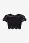 RC Schwarzes Crop Top Aus Spitze RC Schwarzes Crop Top Aus Spitze Schwarz SKM680-MG011