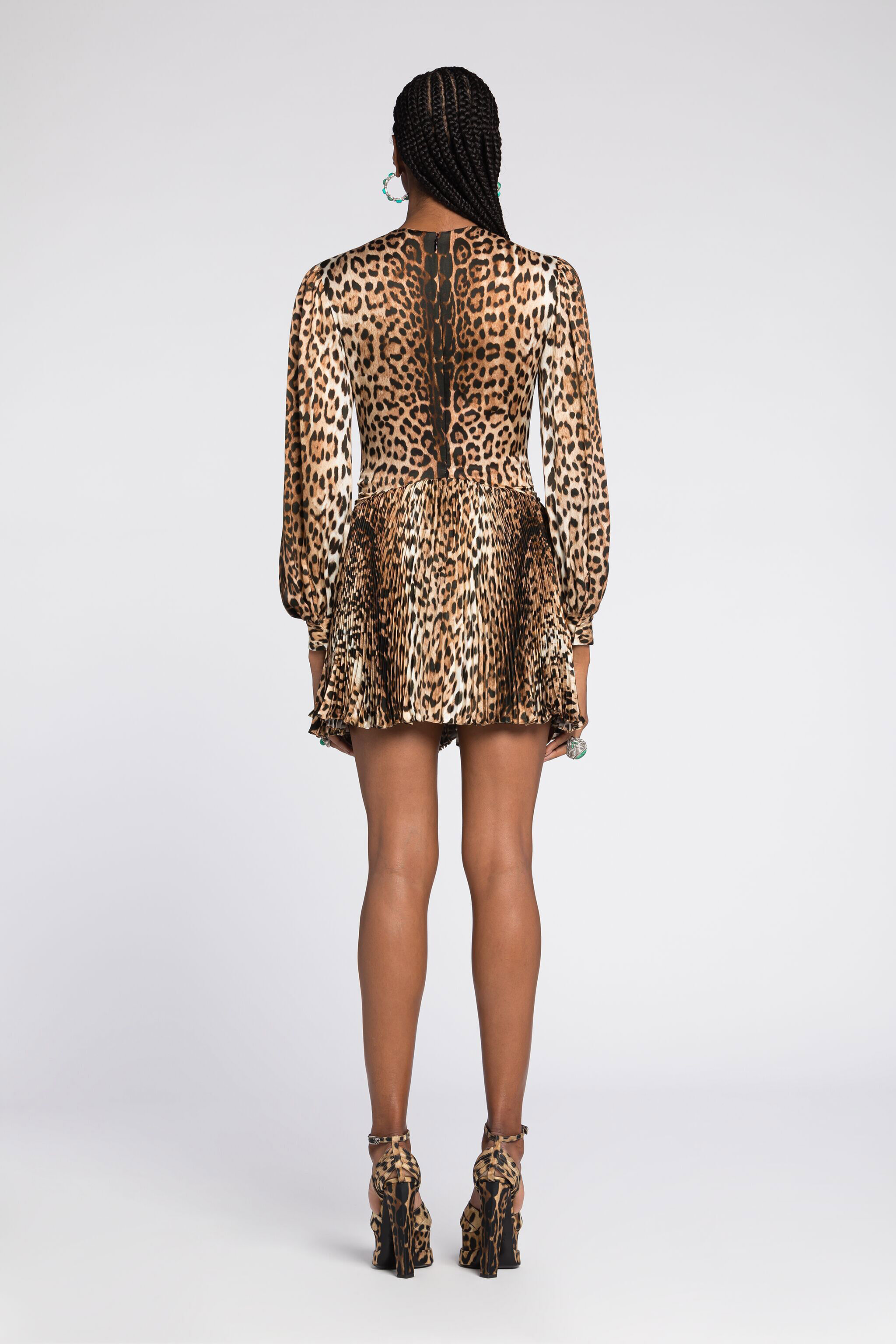 RC Leopard-Print Mini Dress RC Leopard-Print Mini Dress Light Brown RKT131-SZH26