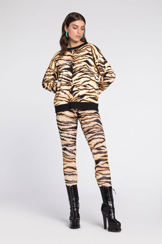 RC Tiger-Print Leggings Light Brown RKT25A-LNH36