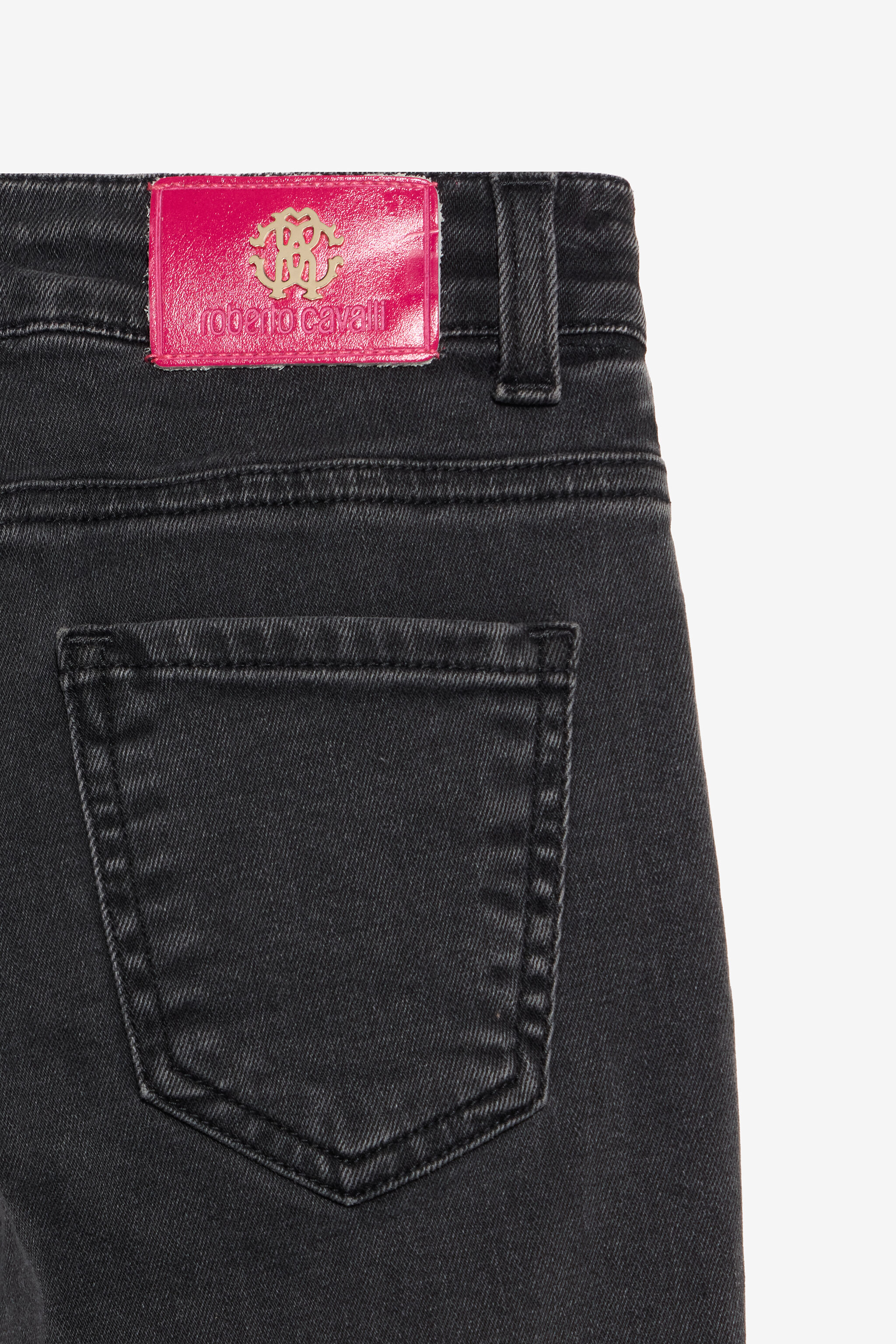 JU Ausgestellte Denim-Jeans mit goldfarbenen Details JU Ausgestellte Denim-Jeans mit goldfarbenen Details DARK BLACK XJJ20C-DN009
