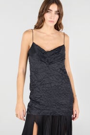 RC Long Snakeskin-Effect Dress Black UKT118-SZN57