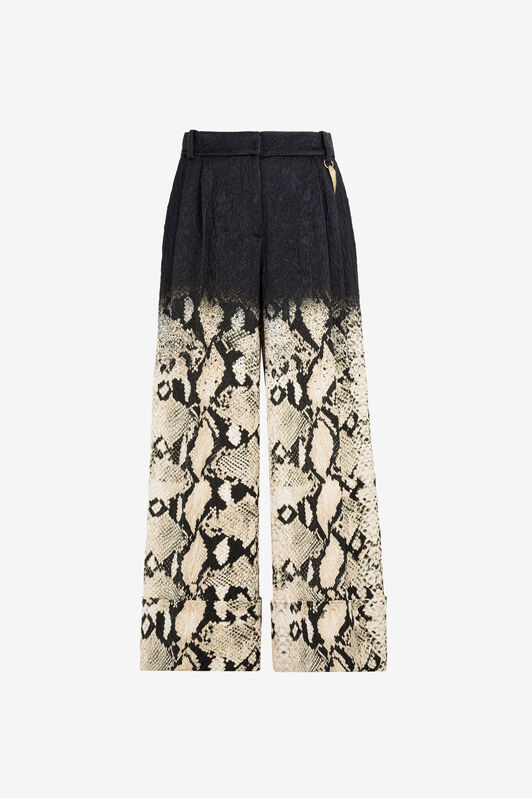 RC Python-Print Wide-Leg Trousers Light brown PKT200-2RE83