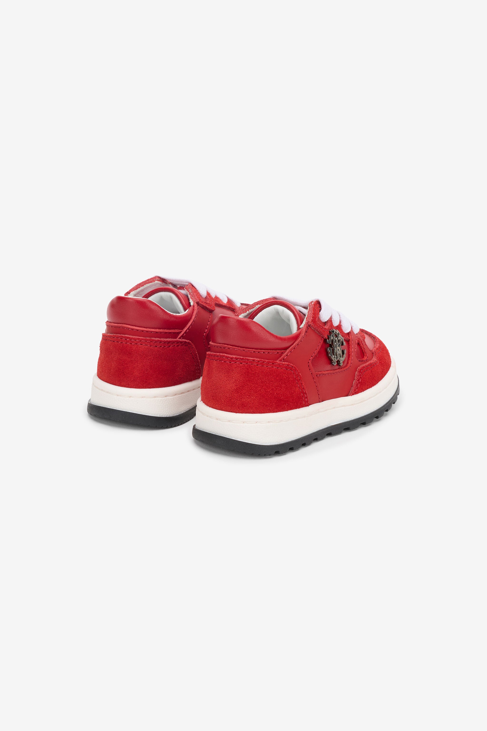 JU Baskets Enfant En Cuir Rouge JU Baskets Enfant En Cuir Rouge RED TJS01B-PZJ02