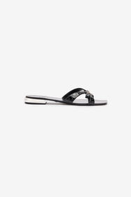 RC Sandales Basses Avec Monogramme Mirror Snake Noir UKS008-PZV97