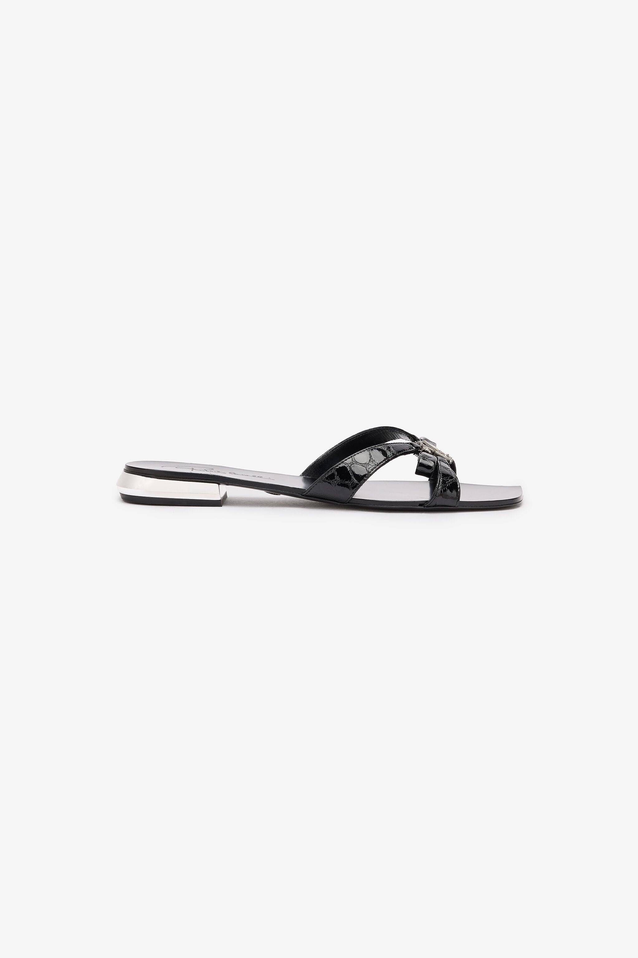 RC Low Sandals With Mirror Snake Monogram RC Low Sandals With Mirror Snake Monogram Black UKS008-PZV97