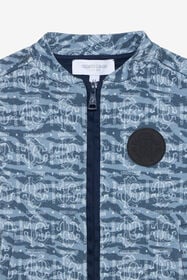 JU Monogram RC Print Zip-Up Sweatshirt LIGHT BLUE/DARK BLUE UJT68E-5OO44