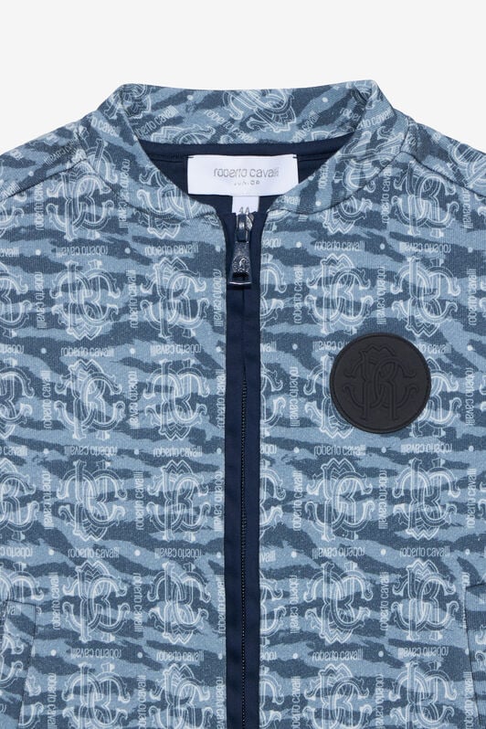 JU Sudadera Zip-Up con Estampado Monogram RC JU Sudadera Zip-Up con Estampado Monogram RC LIGHT BLUE/DARK BLUE UJT68E-5OO44