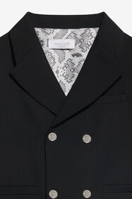 JU Elegant Double-Breasted Blazer BLACK/P.G. XJT41X-GA108