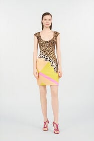 RC Mini Dress with Cavalli Pop Print YELLOW WQT134-NBR33