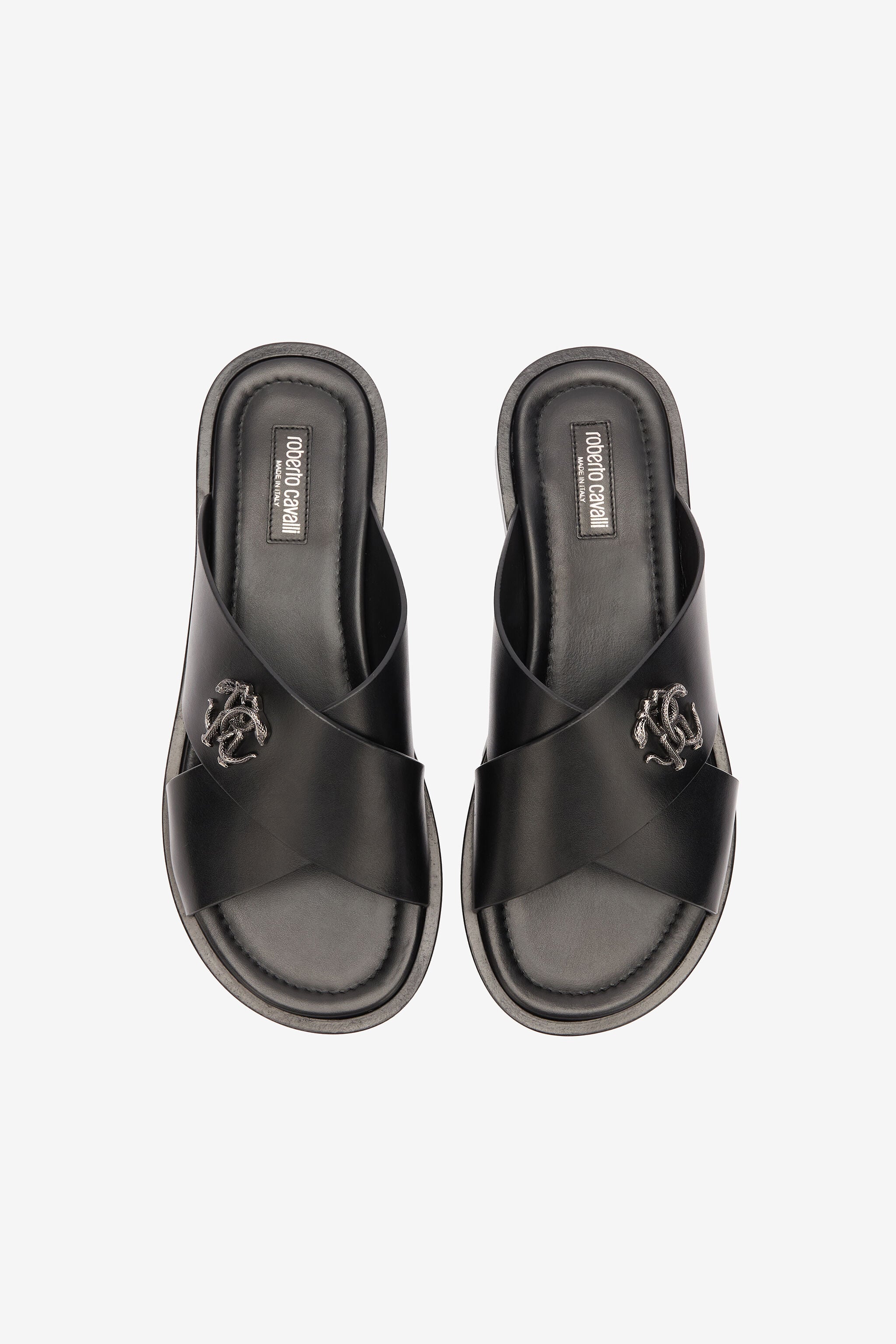 RC Slides With Bands And Mirror Snake Monogram RC Slides With Bands And Mirror Snake Monogram Black URS021-PZA90
