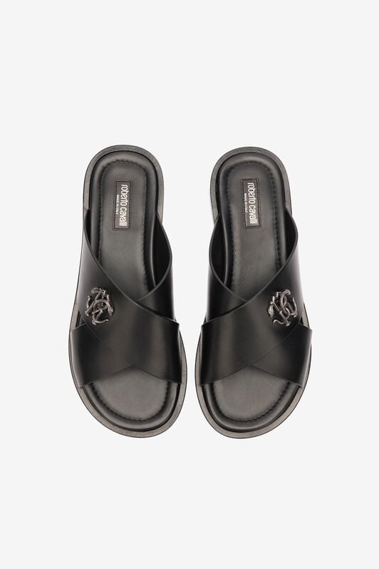 RC Slides With Bands And Mirror Snake Monogram RC Slides With Bands And Mirror Snake Monogram Black URS021-PZA90