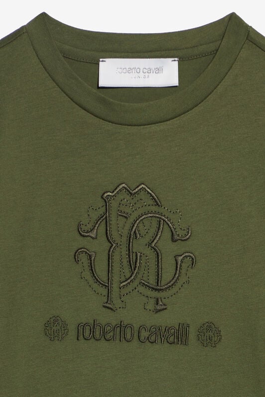 JU T-Shirt Mit Monogramm RC Und Logo JU T-Shirt Mit Monogramm RC Und Logo Grün UJT60M-JD001
