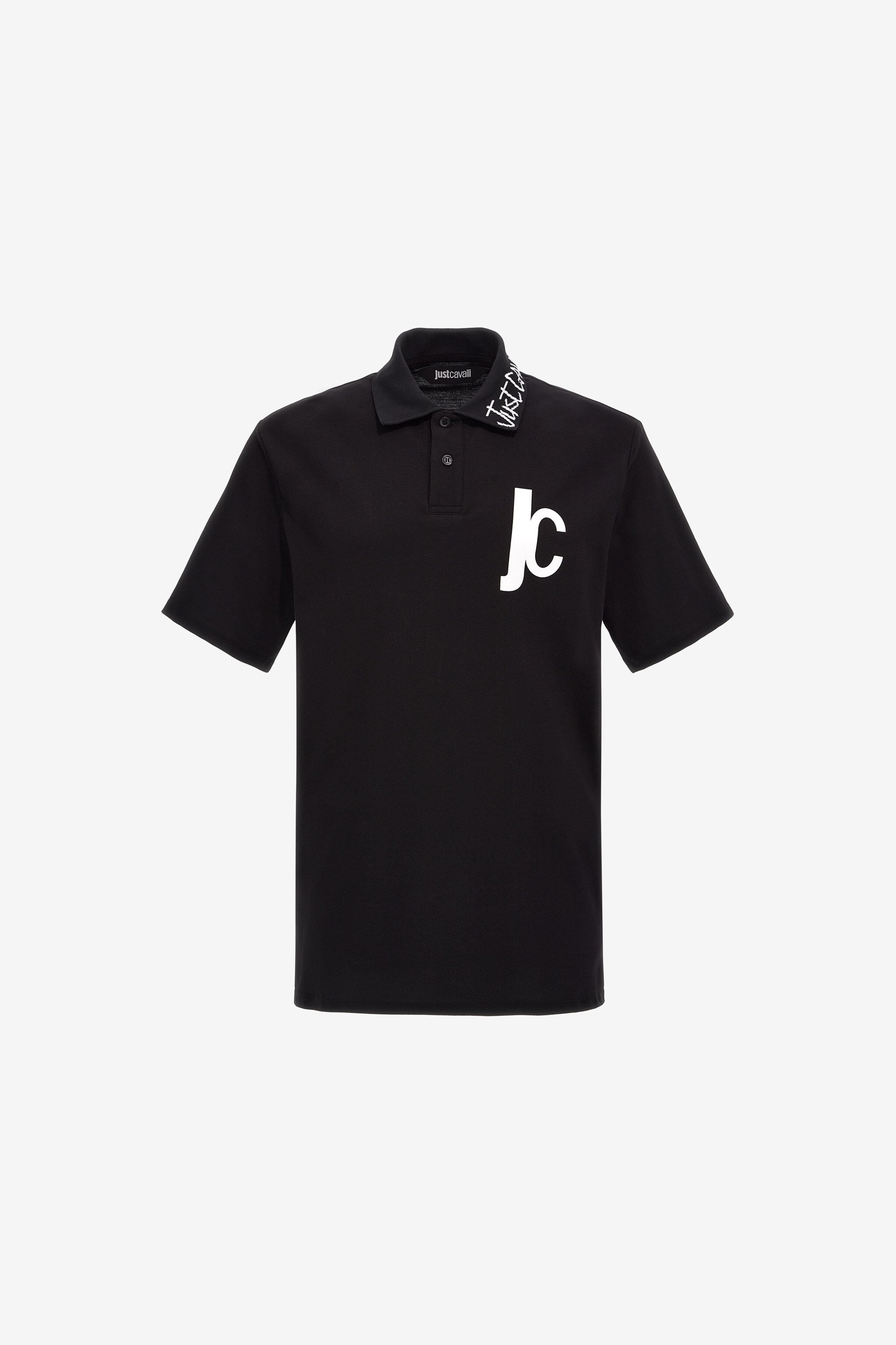 JC Just Cavalli Logo Polo Shirt JC Just Cavalli Logo Polo Shirt Black RRT903-RR165
