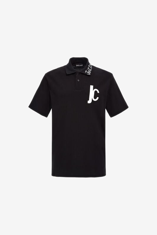 JC Just Cavalli Logo Polo Shirt JC Just Cavalli Logo Polo Shirt Black RRT903-RR165