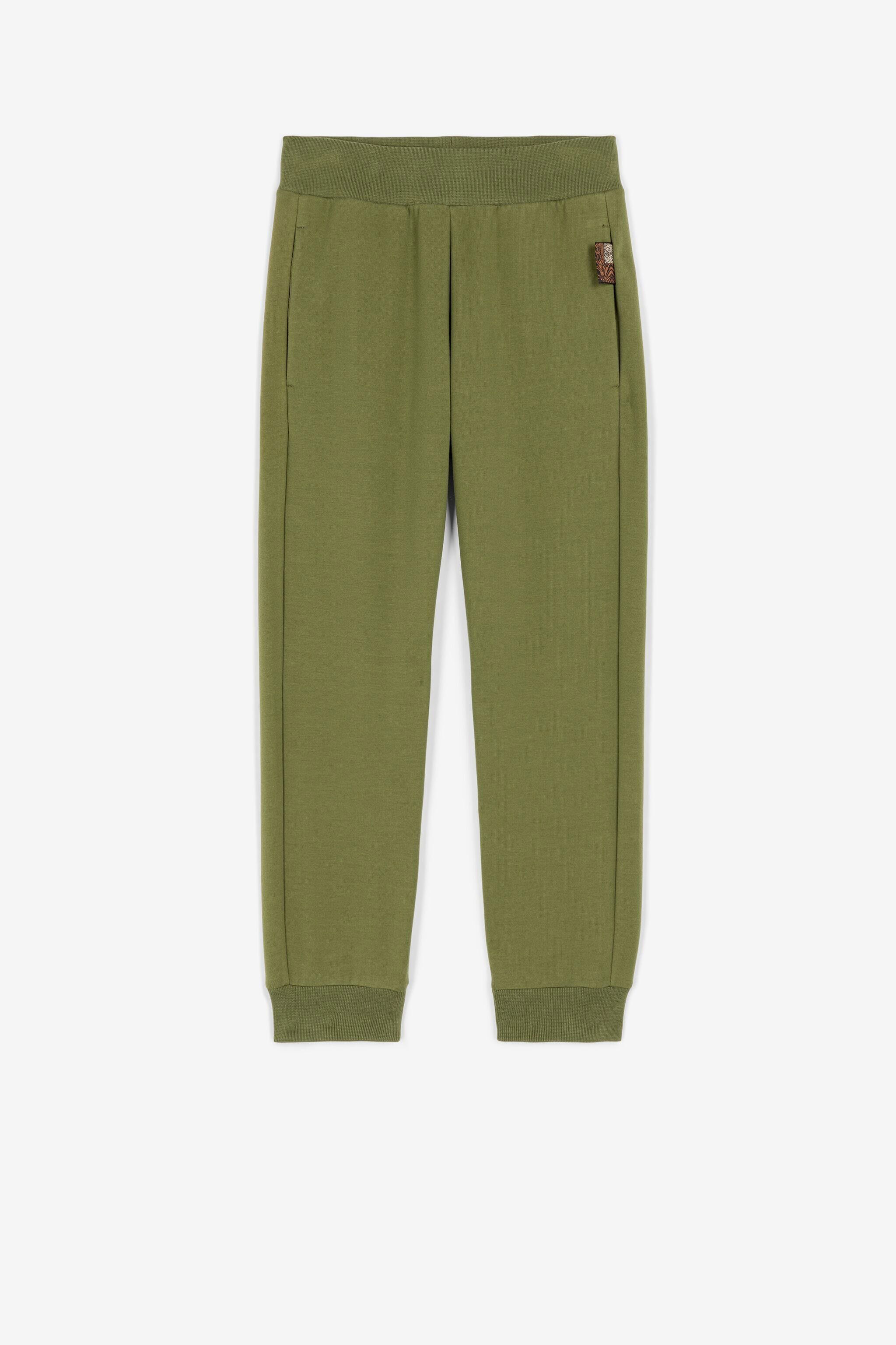 JU Logo-print cotton track pants Dark green QJT272-CF050