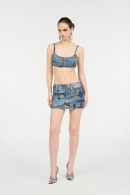RC Bralette In Denim Patchwork Capsule Collection Blu UWJ650-DS001