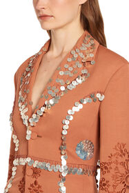 RC Paillettes embroidered tailored jacket Brown IWR412-LG026