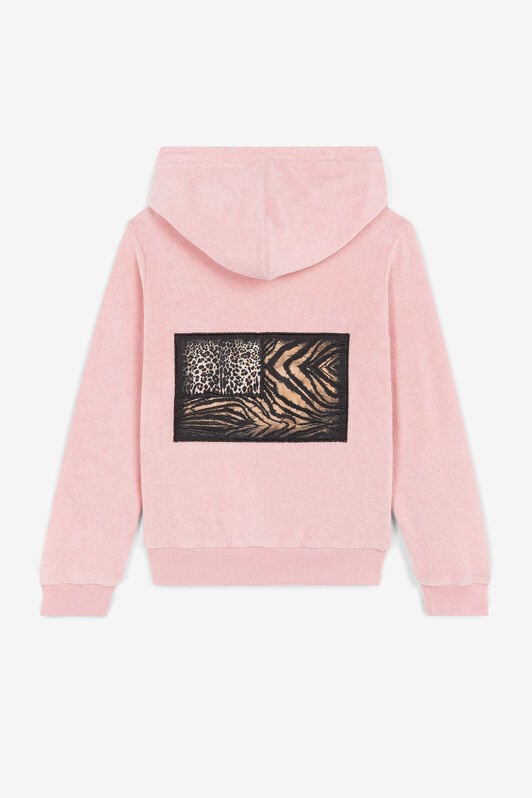 JU Logo-Embroidered Zip Hoodie JU Logo-Embroidered Zip Hoodie Pink OJT901-HE001