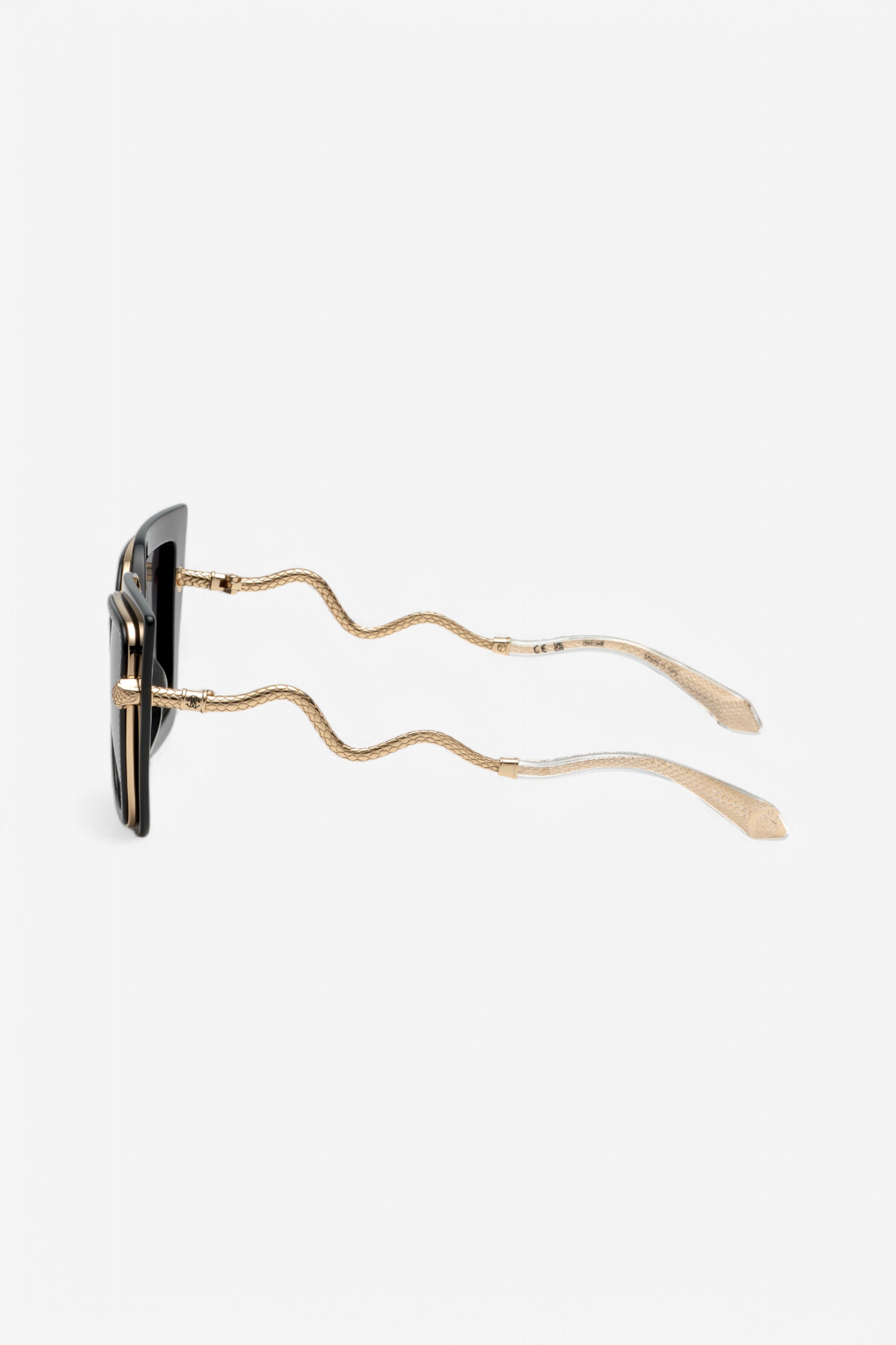 RC Wide and feminine front sunglasses with double ring decoration RC Wide and feminine front sunglasses with double ring decoration Black UALD06-ID201