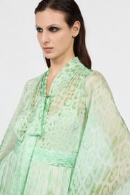 RC Vestido De Seda Estampado Jaguar Mint PISTACHIO GREEN XQT133-HNT23