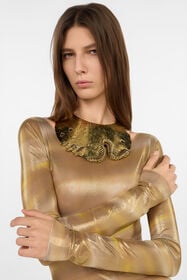 RC Antique Gold Choker Necklace with Snake OLD GOLD WWG003-AM001