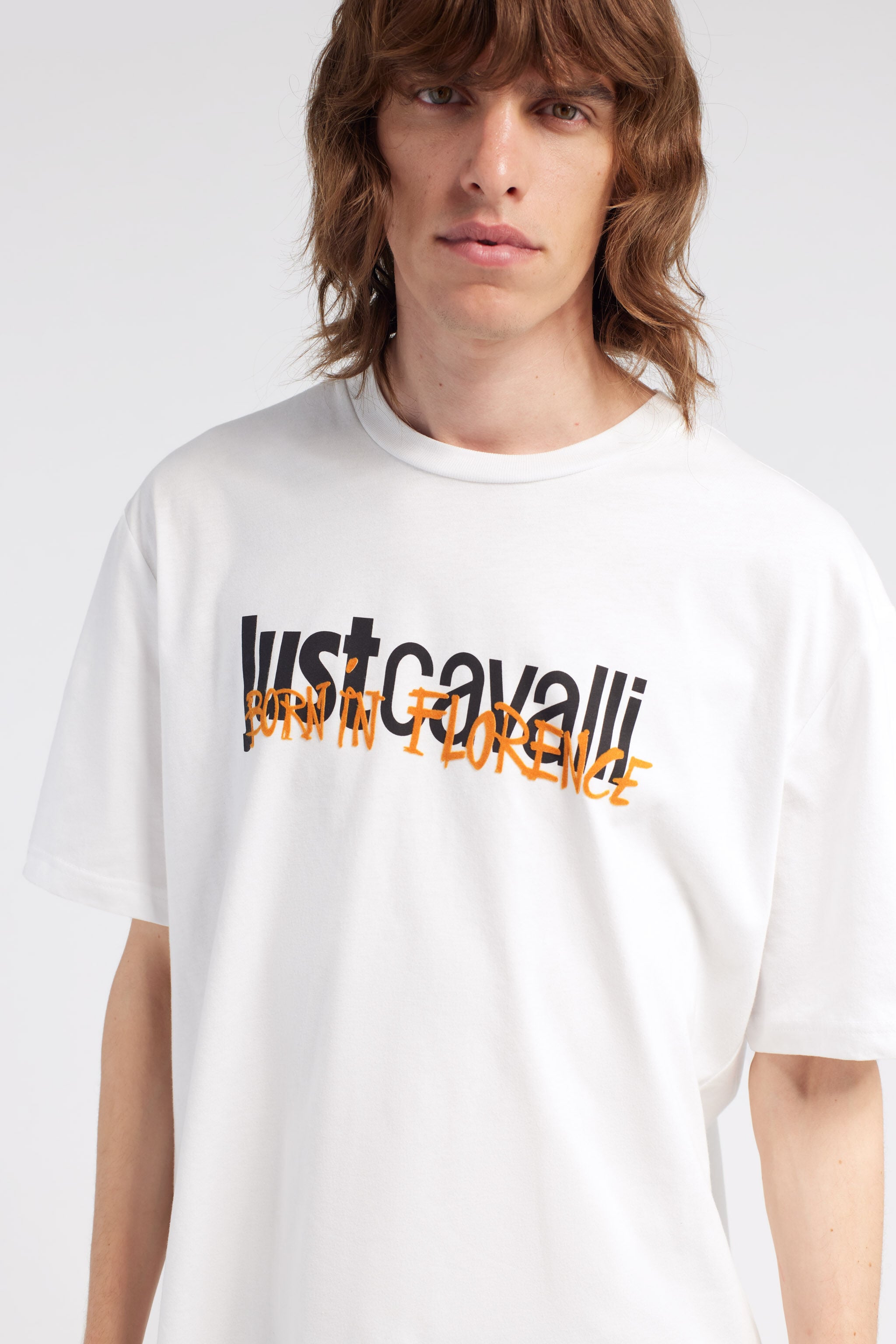 JC Just Cavalli Logo T-Shirt JC Just Cavalli Logo T-Shirt Weiß RRT928-RR190