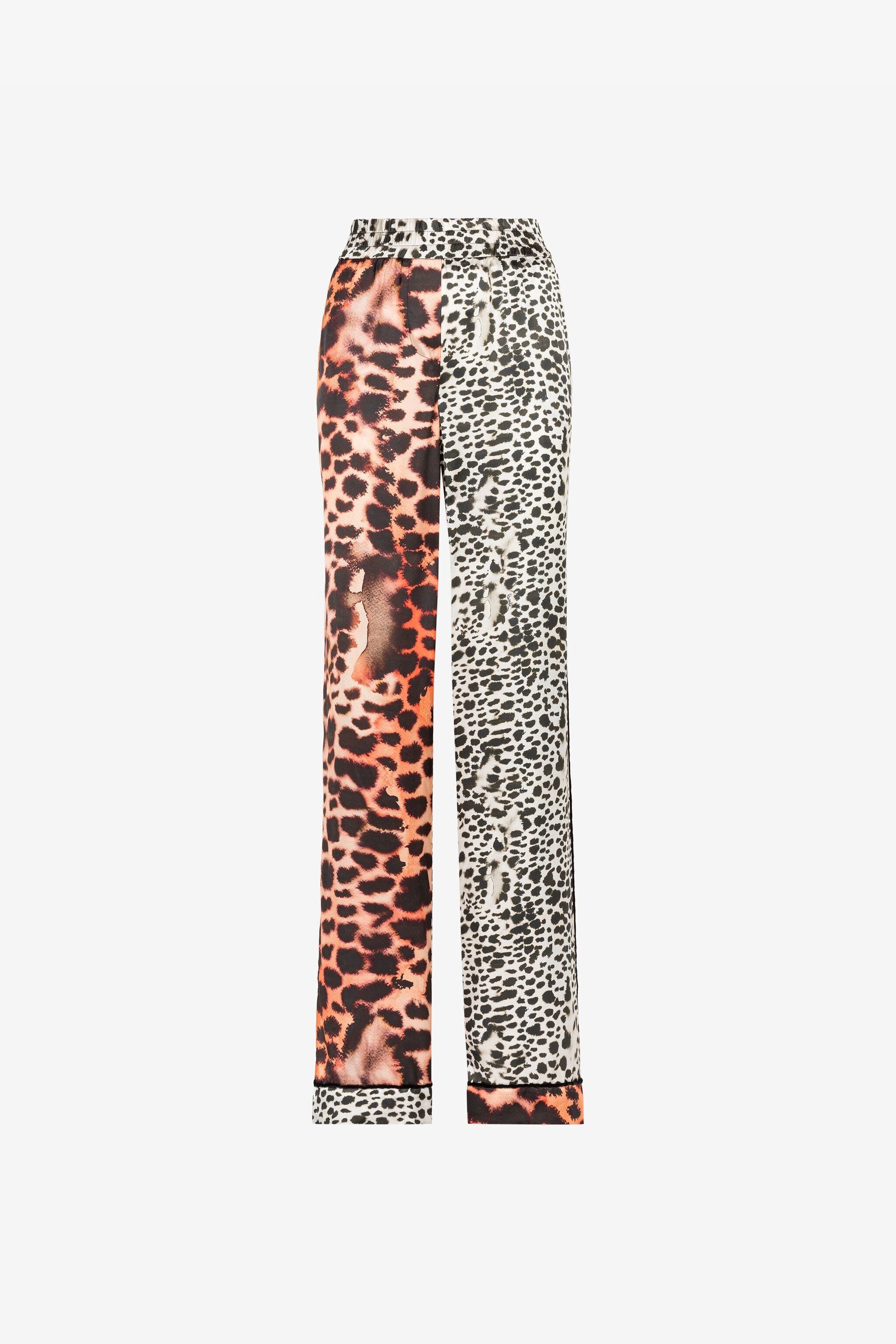 RC Murena Print Silk Blend Trousers Orange QKT210-SZF49