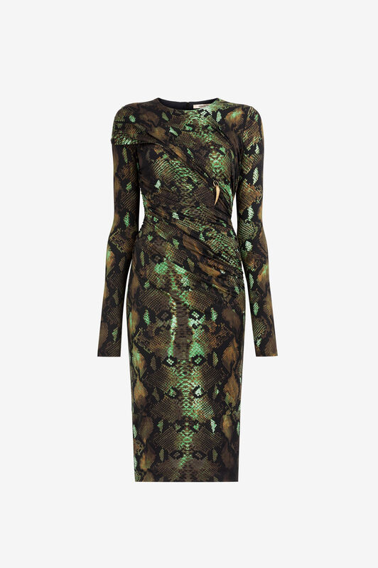 RC Rock Python-Print Dress NATURALE/MILITARE PKT106-LNE38