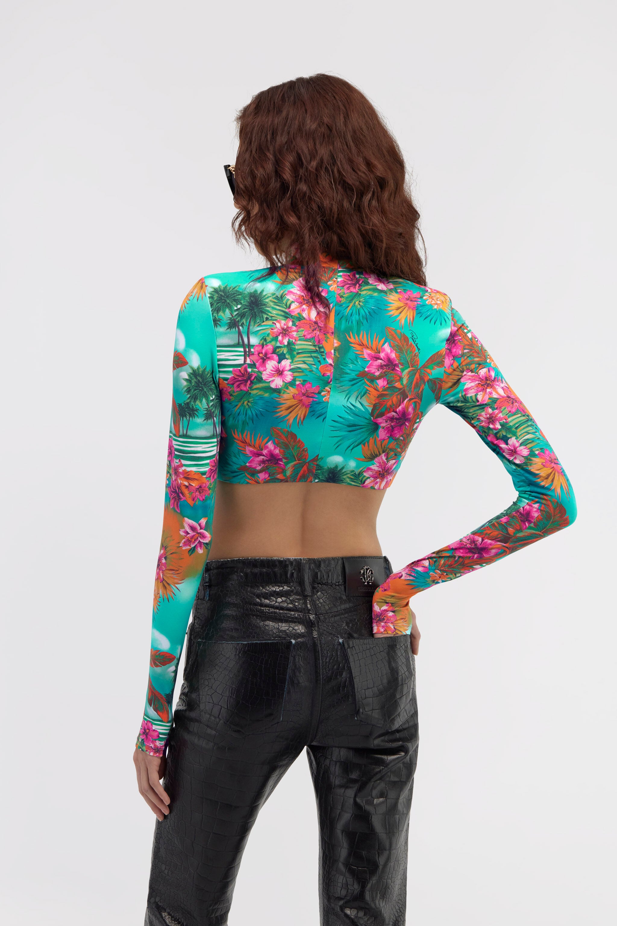 RC Hawaii Print Crop Top RC Hawaii Print Crop Top Light blue SKT601-LNI84