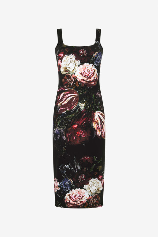 RC Midi-Kleid Mit Fiammingo Flowers-Print RC Midi-Kleid Mit Fiammingo Flowers-Print BLACK/PINK XWT137-LNT77