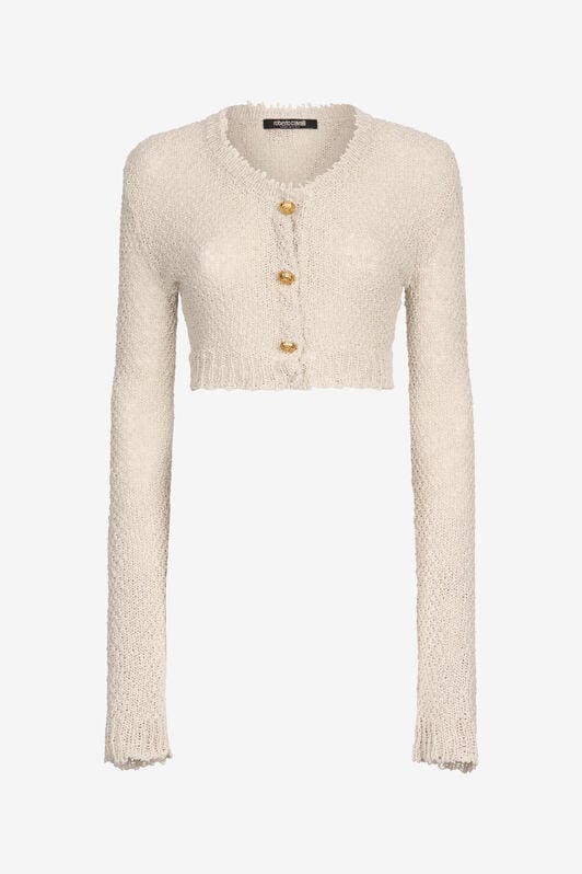 RC Cropped Cardigan with Gold Buttons RC Cropped Cardigan with Gold Buttons Light Brown UWM900-ME005