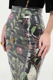 RC Mermaid Skirt With Shrub And Flower Print Black VWT304-NVQ69