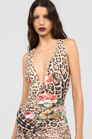 RC Vestido con Estampado Jaguar Roses NATURAL XQT124-LNT24
